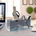 thumbnail image 1 of WOBOGO Astronaut Fishing on The Moon Acrylic Pen Holder 4 Compartments Clear Pencil Organizer Makeup Brush Storage Case, 1 of 7