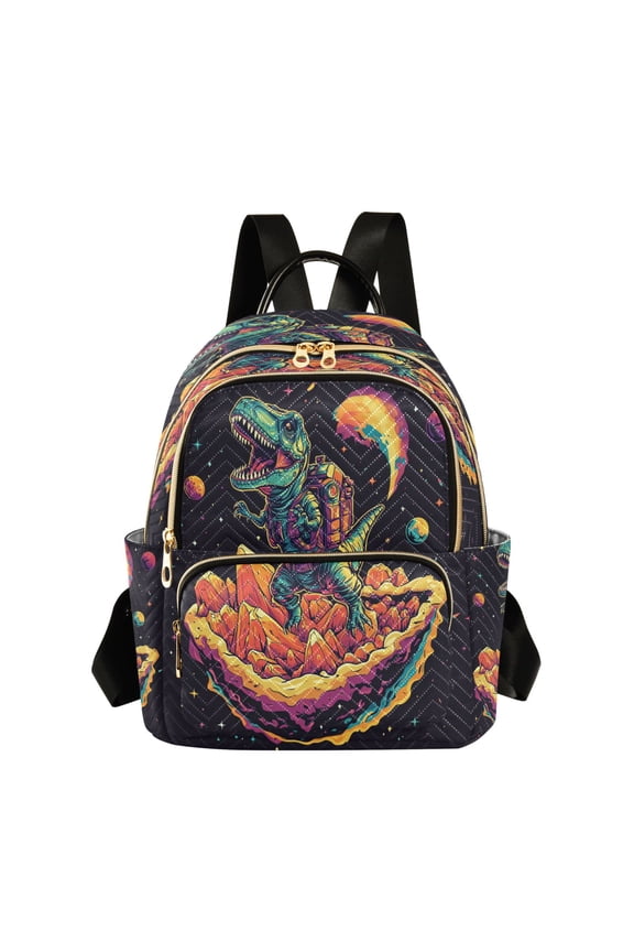 Astronaut Tyrannosaurus Rex Butterfly Backpack Durable Lightweight Shoulder Bag Built-in Laptop Sleeve and Multiple Utility Compartments