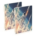 thumbnail image 1 of WOBOGO Astronauts Fly Into Space Notebook College Horizontal Grid Paper Ink Spill Resistant Water Resistant Cover 8.3x5.7x0.4in, 1 of 8