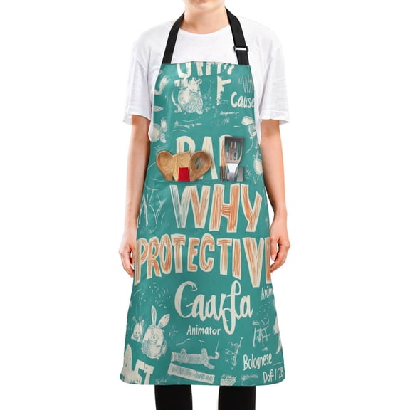 WOBOGO Bab Why Protective Long Apron Waterdrop Resistant with 2 Pockets Cooking Kitchen Chef Apron for Women Men