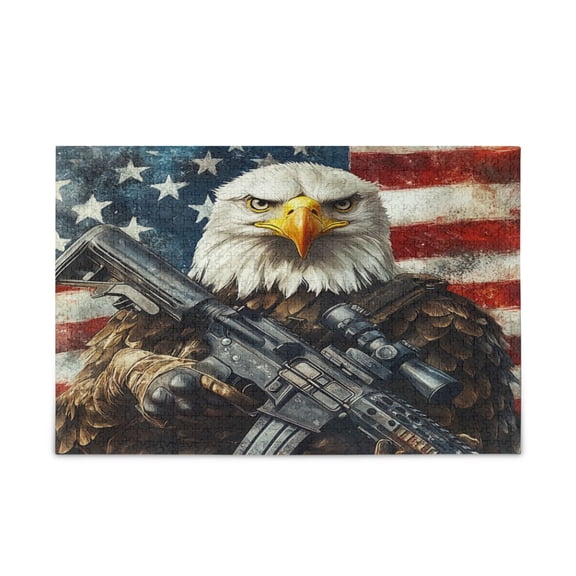 WOBOGO Bald Eagle Puzzle Challenge 500 Piece Jigsaw Suitable for Game Night Finished Size 20.5 x 14.9in