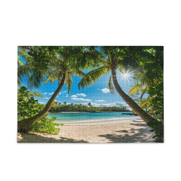 WOBOGO Beach View Puzzle Challenge 1000 Piece Jigsaw Suitable for Game Night Finished Size 29.5 x 19.7in