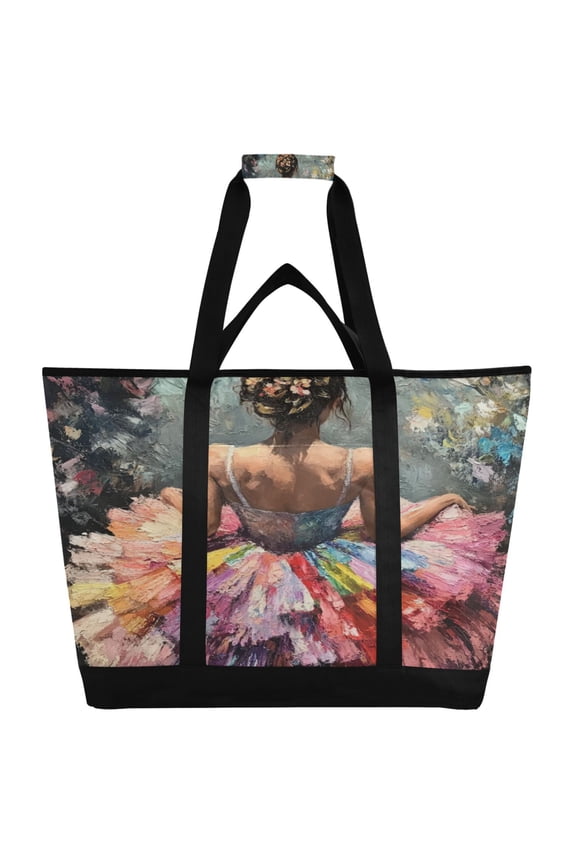 Beautiful Colorful Dress Tote Cooler Bag Fold Flat Insulated Shopping Bag With Zipper For Work Picnic Beach Use 186.724in