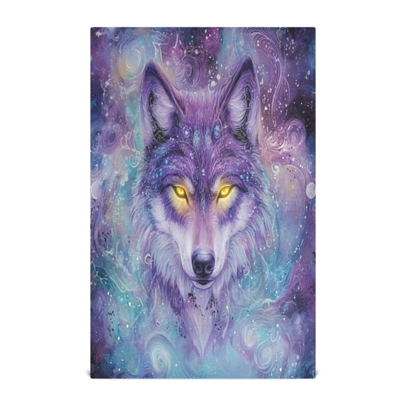 WOBOGO Beautiful Fantasy Wolf Kitchen Towel 1 Piece Large Cotton Dishcloth Premium Absorbency Set with Hanging Loop