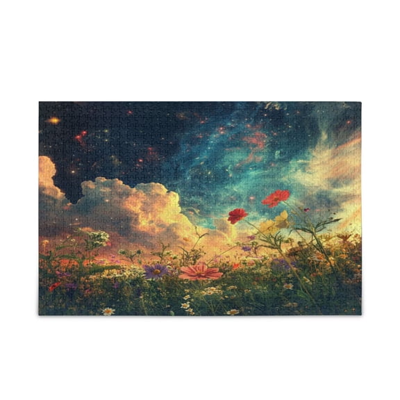 WOBOGO Beautiful Flower Sea Puzzle Challenge 500 Piece Jigsaw Suitable for Game Night Finished Size 20.5 x 14.9in
