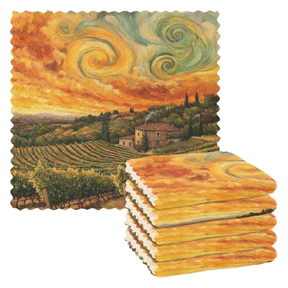 WOBOGO Beautiful Vineyard Kitchen Towels 6pcs Ultra Soft Absorbent Quick Drying Dish Cloths 1111inch