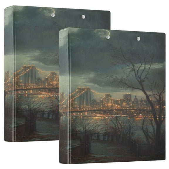 WOBOGO Bell Tower File Folders Extra Large Capacity to Hold 200 Sheets of Documents Hard Shell Ring Binder for School Home Office