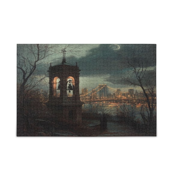 WOBOGO Bell Tower Puzzle Challenge 500 Piece Jigsaw Suitable for Game Night Finished Size 20.5 x 14.9in
