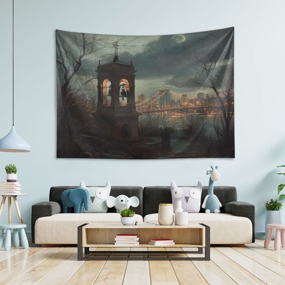 WOBOGO Bell Tower Tapestry 60×51in Home Living Room Bedroom Wall Hanging Ornaments