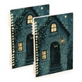 thumbnail image 1 of WOBOGO Black Cat Night Scene Notebook College Horizontal Grid Paper Ink Spill Resistant Water Resistant Cover 8.3x5.7x0.4in, 1 of 8