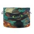 thumbnail image 1 of WOBOGO Black Cat Toy Storage Basket 20×14in Canvas Laundry Hamper for Living Room Kids Room Bathroom Organizer, 1 of 6