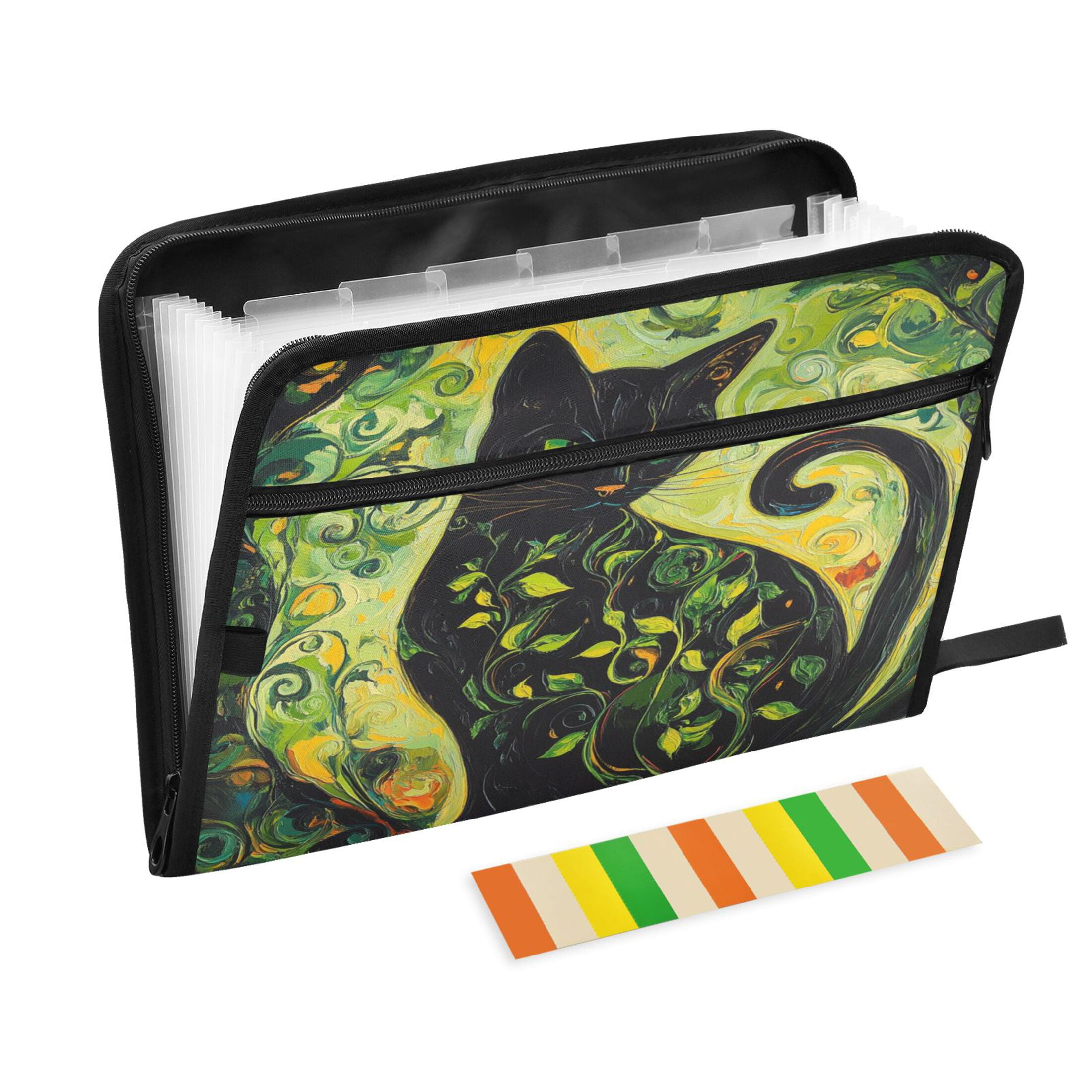 Cat File Floder Computer WOBOGO Black Cat with Vines Expanding File Folder Letter Size Accordion ...