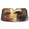 thumbnail image 1 of WOBOGO Black Dog with Lass Car Windshield Sunshades Autopilot Lightweight Accordion Sun Visor 57×31.5in, 1 of 8