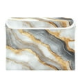 thumbnail image 1 of WOBOGO Black Gold Marble Pattern Large Collapsible Storage Box Flip Lid Fabric Decorative Organizer Container Basket with Handles 16.5×12.6×11.8in, 1 of 7