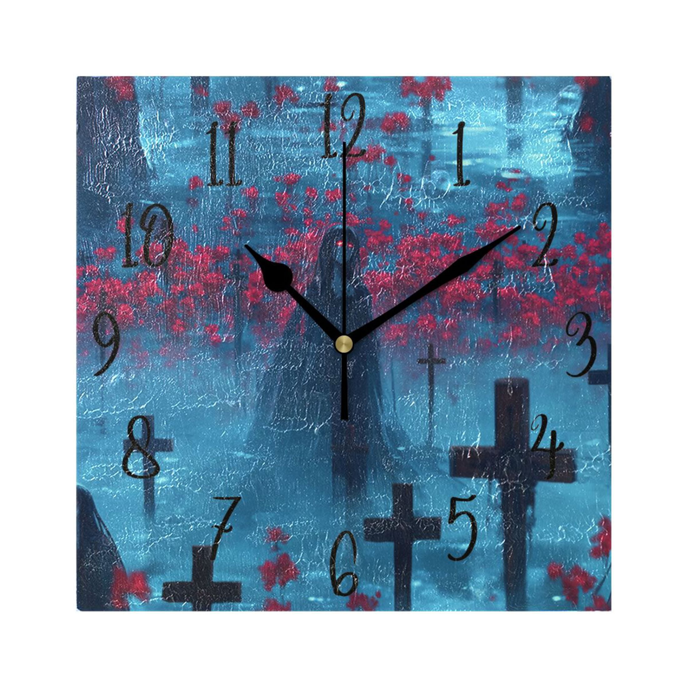 WOBOGO Black Haired Lass Wall Clock 7.78 Inch Battery Operated Silent ...