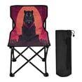 thumbnail image 1 of WOBOGO Black Tiger with Glowing Green Eyes Camping Chair Convenient Four Corner Backrest Folding Stool Can Hold Up to 220lbs, 1 of 8
