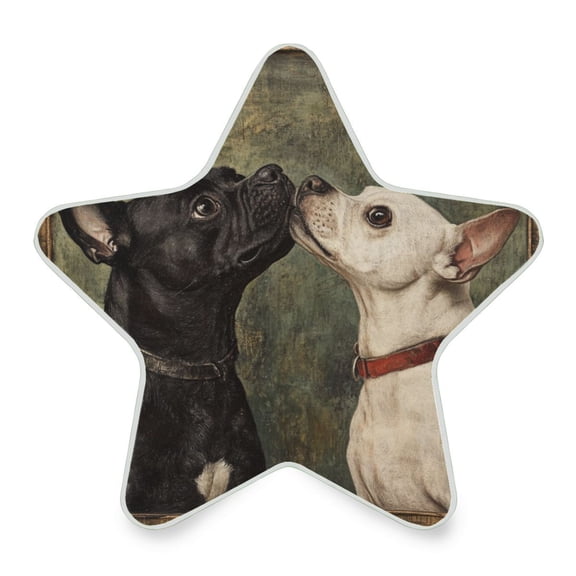 WOBOGO Black and White Dog LED Star Night Light 0.2 Watt Wall Plug Dusk to Dawn Auto Switch Adjustable Brightness Soft White Light