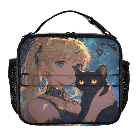 WOBOGO Blonde Hair Lass Tote Lunch Bag High Quality Insulated Aluminium Film For Cold with Adjustable Shoulder Strap 11.29.83.5in