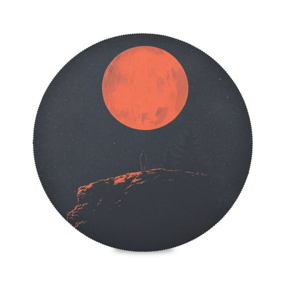 WOBOGO Blood Moon Round Placemats Set of 1 Heat Resistant Washable Kitchen Table Decorations 15.4in