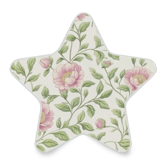 WOBOGO Blooming Pink Peonies LED Star Night Light 0.2 Watt Wall Plug Dusk to Dawn Auto Switch Adjustable Brightness Soft White Light
