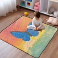 thumbnail image 1 of WOBOGO Blue Butterfly Baby Playmats Extra Large Waterproof Rollable Activity Pads for Toddlers 50×50inch, 1 of 7