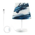 thumbnail image 1 of WOBOGO Blue Dragon Table Lamps Bedroom 3-Speed Dimmable Farm Style with Fabric Shade for Reading and Home Office, 1 of 8