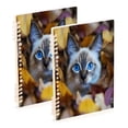 thumbnail image 1 of WOBOGO Blue Eyes Cat Notebook College Horizontal Grid Paper Ink Spill Resistant Water Resistant Cover 8.3x5.7x0.4in, 1 of 8