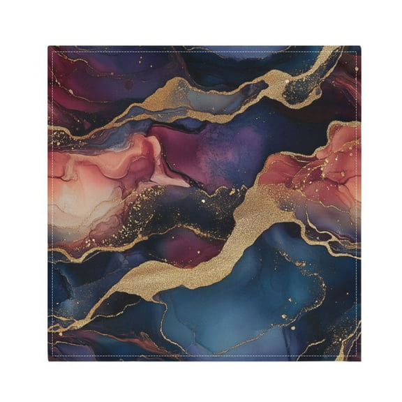 WOBOGO Blue Gilt Pattern Cloth Napkins 1 Piece Soft Elegant Touch Durable Absorbent Quick Drying for Elegant Dining