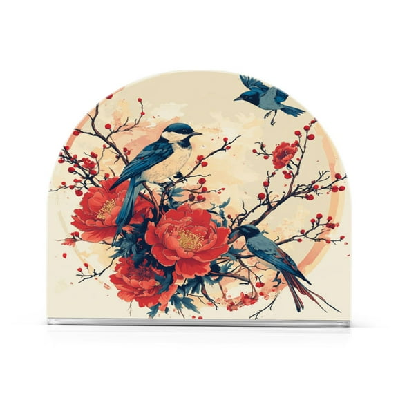 WOBOGO Blue Magpie Clear Acrylic Napkin Holder Kitchen Tissue Face Towel Cocktail Rack Bar Restaurant Dinner Paper Dispenser