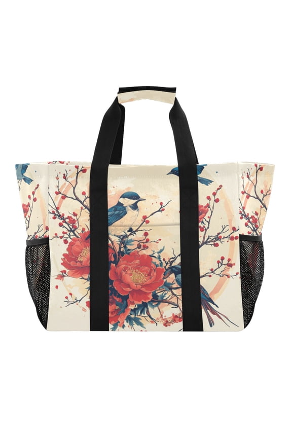 Blue Magpie Tote Shopping Bag Reusable Heavy Duty Durable Foldable Washable 15.412.89.8in