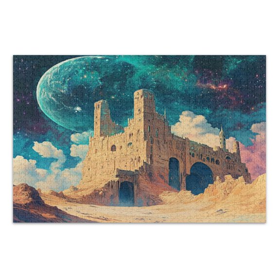 WOBOGO Blue Moon Jigsaw Puzzle Challenge 500 Piece Jigsaw Suitable for Game Night Finished Size 20.5 x 14.9in