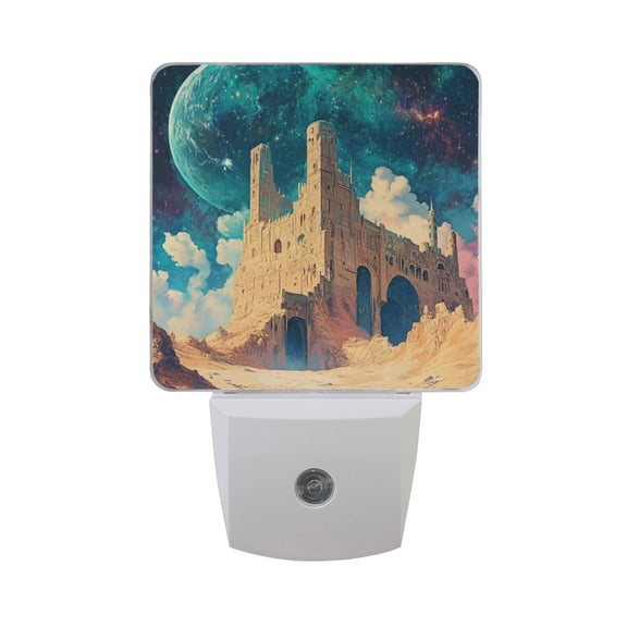 WOBOGO Blue Moon LED Night Light 2 Pcs Set 0.5 Watt Wall Plug in Dusk to Dawn Automatic Switch Soft White Light