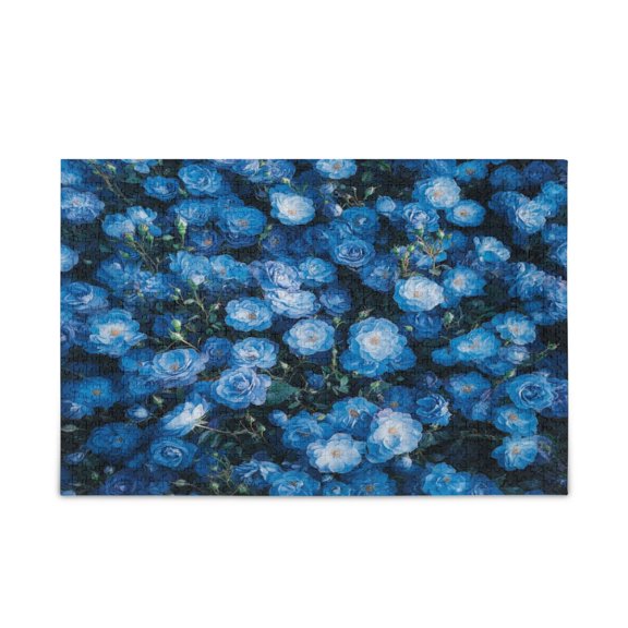 WOBOGO Blue Rose Puzzle Challenge 500 Piece Jigsaw Suitable for Game Night Finished Size 20.5 x 14.9in