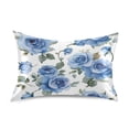 thumbnail image 1 of WOBOGO Blue Rose Satin Pillowcase Soft Smooth Envelope Design Comfortable Bedding Essentials 20×30in, 1 of 9