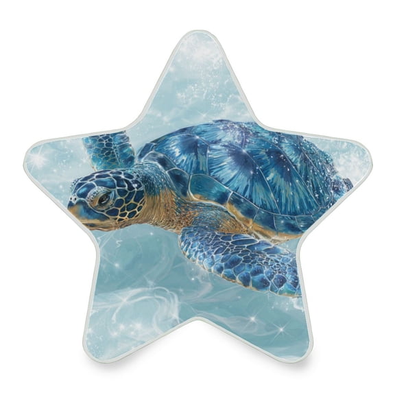 WOBOGO Blue Sea Turtle LED Star Night Light 0.2 Watt Wall Plug Dusk to Dawn Auto Switch Adjustable Brightness Soft White Light
