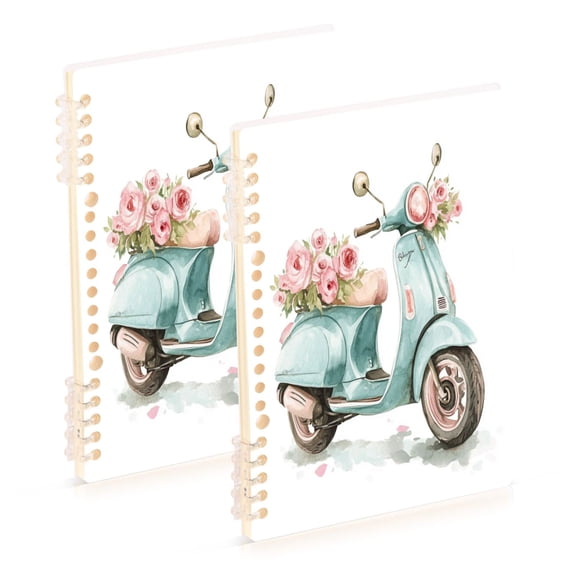 WOBOGO Blue Small Electric Car Notebook College Horizontal Grid Paper Ink Spill Resistant Water Resistant Cover 8.3x5.7x0.4in