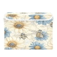thumbnail image 1 of WOBOGO Blue White Flower Bee Pattern Large Collapsible Storage Box Flip Lid Fabric Decorative Organizer Container Basket with Handles 16.5×12.6×11.8in, 1 of 7