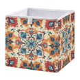 thumbnail image 1 of WOBOGO Bohemian Motifs Storage Basket Foldable Easy to Clean Durable with Hollow Support Plate with Handle 11.02×11.02×11.02 in, 1 of 8