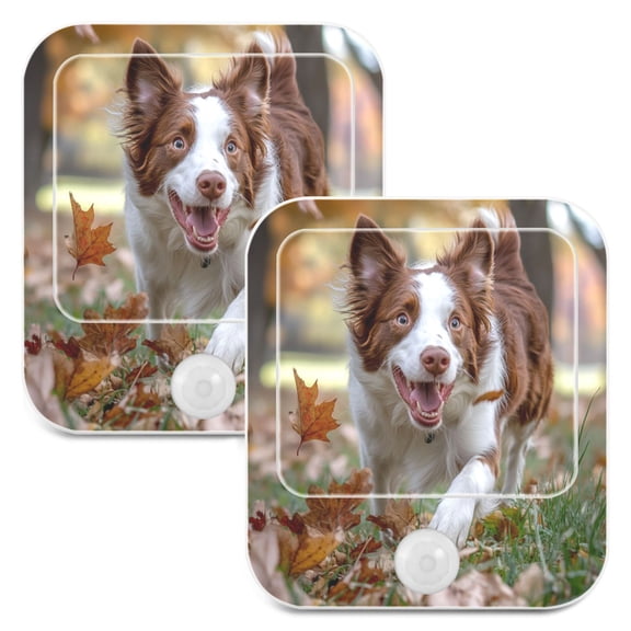 WOBOGO Border Dog Night Light Lamp with Smart Sensor Dusk to Dawn Sensor 0.6W Plug-in 2-Pack