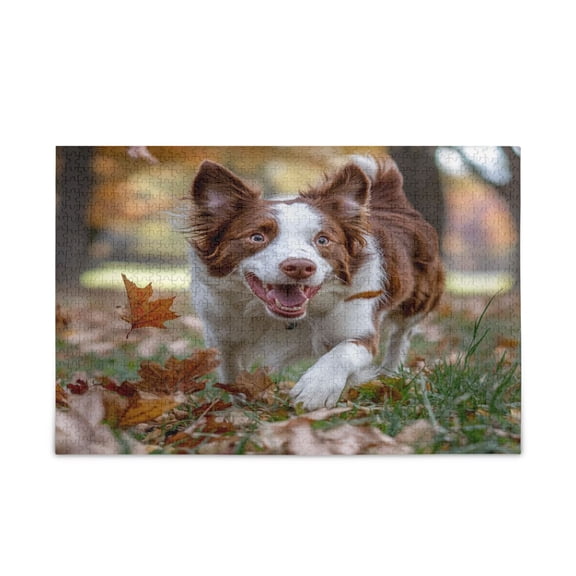 WOBOGO Border Dog Puzzle Challenge 500 Piece Jigsaw Suitable for Game Night Finished Size 20.5 x 14.9in