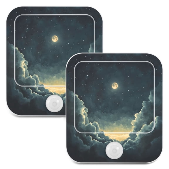 WOBOGO Bright Starry Night Night Light Lamp Set of 2 with Smart Sensor Dusk to Dawn Sensor 0.6W Plug-in