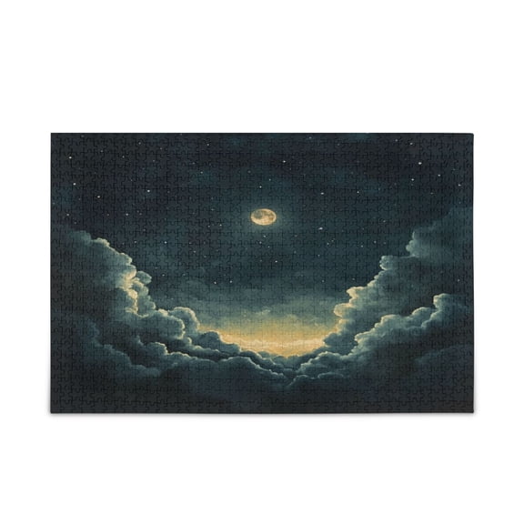 WOBOGO Bright Starry Night Puzzle Challenge 1000 Piece Jigsaw Suitable for Game Night Finished Size 29.5 x 19.7in