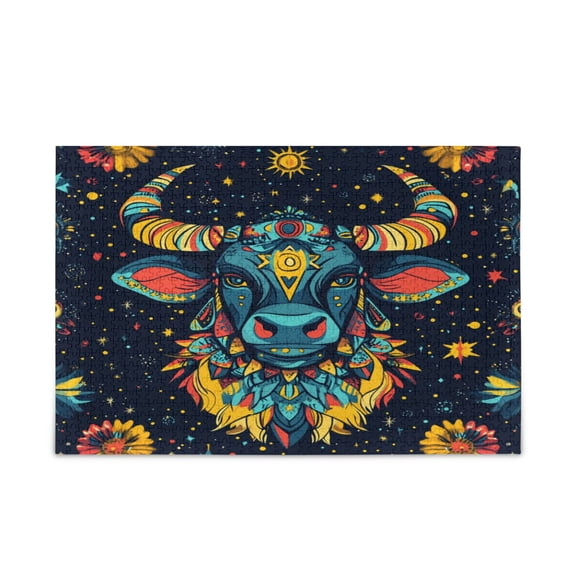 WOBOGO Bullhead Puzzle Challenge 500 Piece Jigsaw Suitable for Game Night Finished Size 20.5 x 14.9in