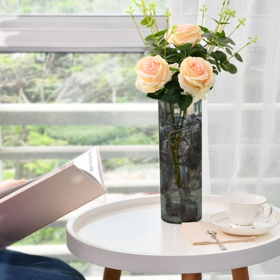 WOBOGO Bully Robot Dog Patterns Plastic Vase Home or Wedding Decoration Centerpiece Unbreakable 11.83.9in