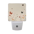 thumbnail image 1 of WOBOGO Butterfly Wildflower Pictures LED Night Light 2 Pcs Set 0.5 Watt Wall Plug in Dusk to Dawn Automatic Switch Soft White Light, 1 of 7