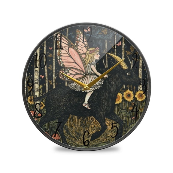 WOBOGO Butterfly Wizard Acrylic Wall Clock Battery Operated 9.5in Silent No Tick Bedroom Living Room Office Classroom Decoration