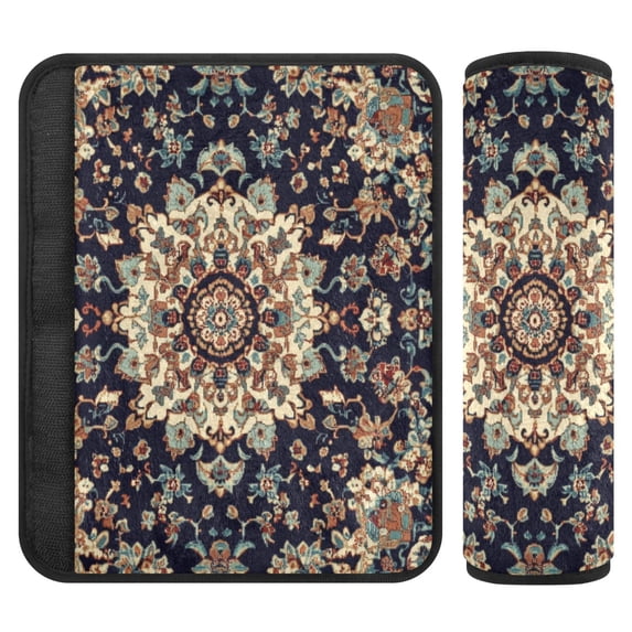 WOBOGO Carpet Patterns Seat Belt Cover 2 Piece Soft Comfort Driving Shoulder Pad Suitable for All Cars and Backpacks