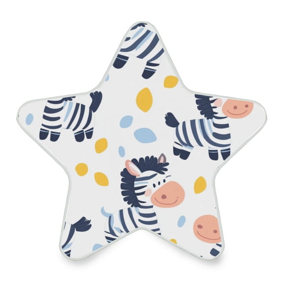 WOBOGO Cartoon Cute Zebra LED Star Night Light 0.2 Watt Wall Plug Dusk to Dawn Auto Switch Adjustable Brightness Soft White Light