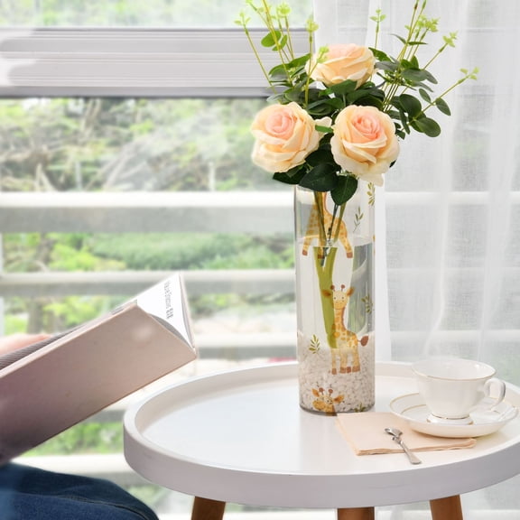 WOBOGO Cartoon Giraffe Plastic Vase Home or Wedding Decoration Centerpiece Unbreakable 11.83.9in