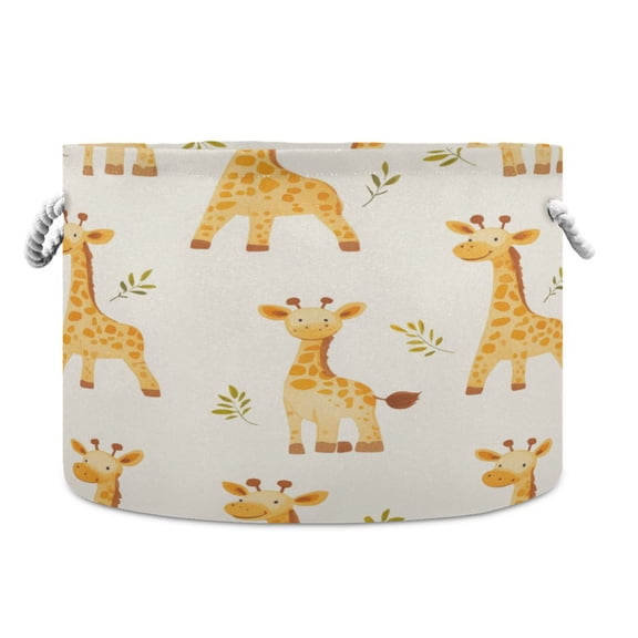 WOBOGO Cartoon Giraffe Toy Storage Basket 2014in Canvas Laundry Hamper for Living Room Kids Room Bathroom Organizer